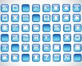 Blue Icons Buttons vector