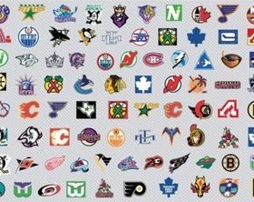 NHL Hockey Logos shiny vector