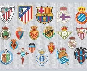 Spanish Football Team Logos shiny vector