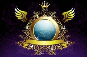 Gold Decoration Shield vectors