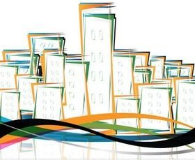 Abstract City Elements vector