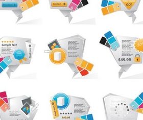 White 3D Web Elements vector set