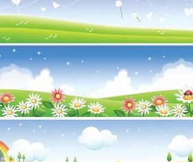 Landscapes Banners vector design