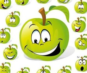 Cartoon fruit set 1 design vectors