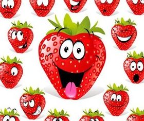 Strawberry facial cartoon Illustration vector