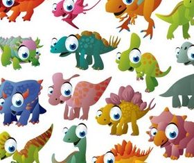 Funny Cartoon Dinosaurs vector