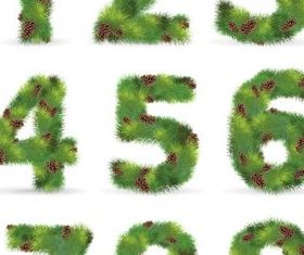 Green tree digits vector graphic