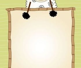 Cartoon small sheep stationery vector