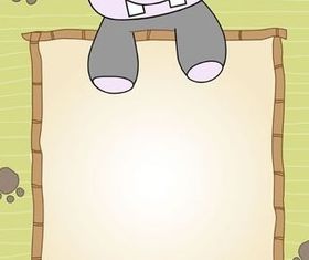 Cartoon Bear stationery design vector