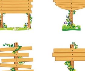 Wooden Signs Vector set