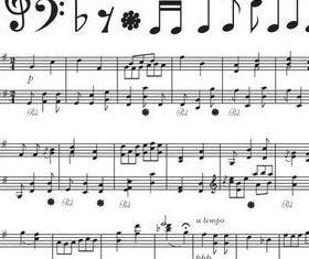 Sheet music symbols vector