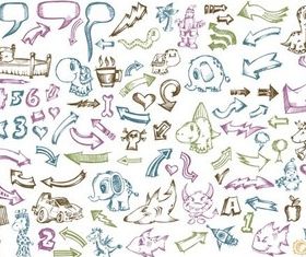 Stylish Drawing Elements vector graphic