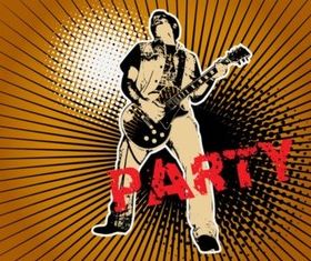 Rock Party Poster design vectors