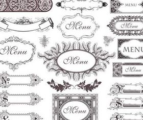 Menu Decorate Ornaments Vector set