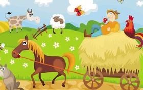 Cartoon farm plan creative vector