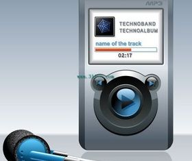 MP3 design set vector