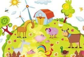 Cartoon farm plan 1 vector