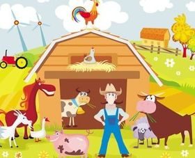 Cartoon farm plan 2 vector