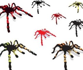 Color spiders free vector graphics