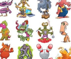 Different monsters vector set