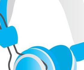 headset with earphone 2 vector
