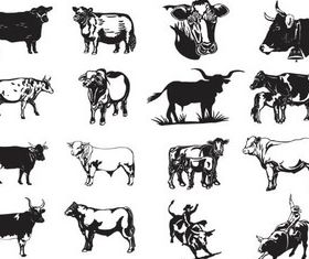 Bulls and cows free vector
