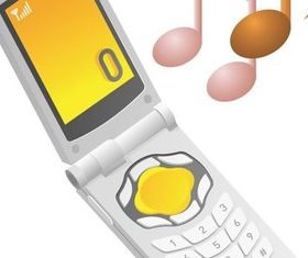 Mobile phone music vector
