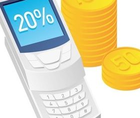 Mobile phone calculator figure vector