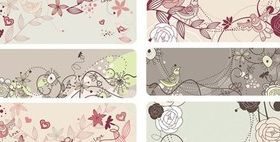 Fashion cute bird flowers vectors material