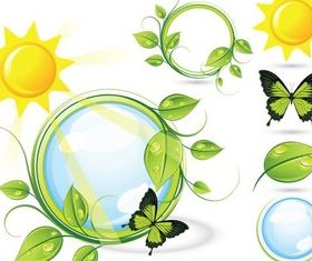 Green Nature Icons free vectors