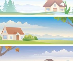Different Season Banners vector
