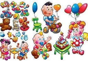Children toys design elements vector