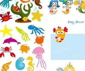 Cartoon marine shiny vector