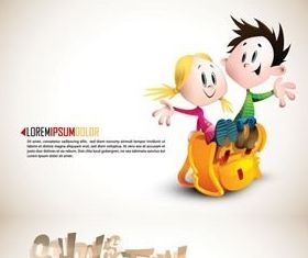 Lovely children design vectors