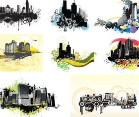 City Bright Grunge Elements vector