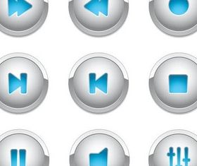 Light Media Buttons Vector vector