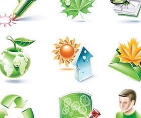 Ecology Icons Illustration vector