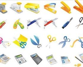 Office accessories Illustration vector