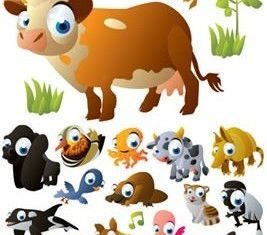 Drawing cartoon image cute animal vector
