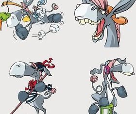 Cute cartoon donkey vector