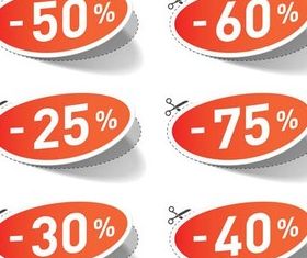 Oval Sale Stickers Vector Illustration vector