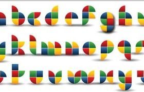 Abstract Color Alphabet vector