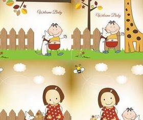 Warm cartoon set vector