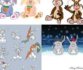 Cute cartoon rabbit image vector graphics