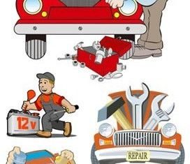 Cartoon car illustrations chart vector graphics
