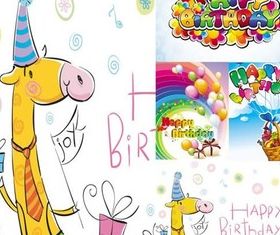 Cute cartoon happy birthday design vector