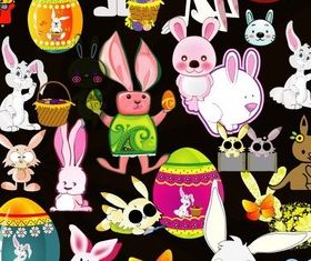 small white rabbit vector