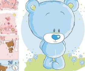 Cute cartoon bear vector