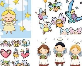 Cartoon angel vector material