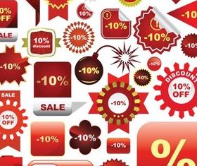 Red Sale Tags vector design